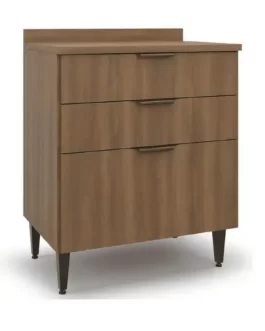 Balcão Compacto De Cozinha Com Tampo 3 Gavetas