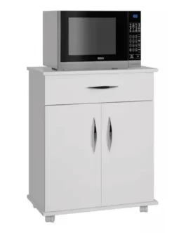 Armário De Chão Madeira Pequeno Suporte Branco Simples