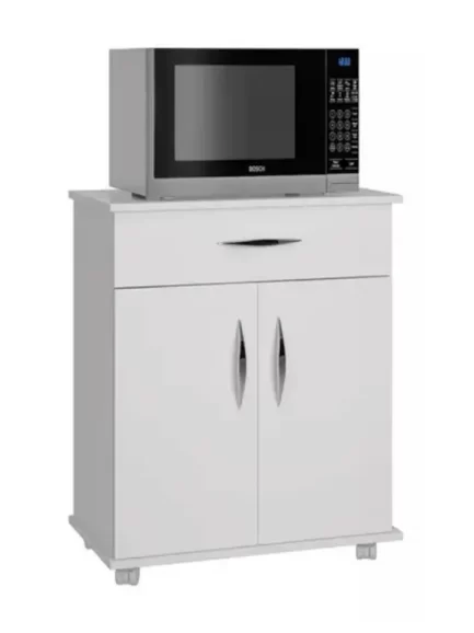 Armário De Chão Madeira Pequeno Suporte Branco Simples