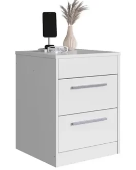 Mesa De Cabeceira Lock 2 Gavetas Branco