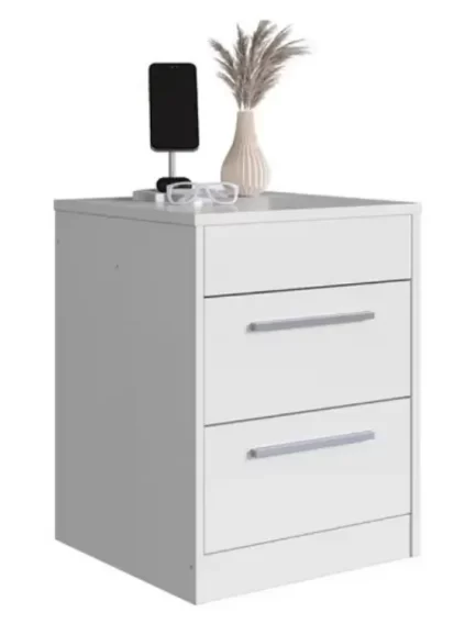 Mesa De Cabeceira Lock 2 Gavetas Branco