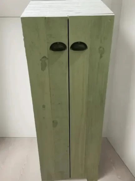 Cômoda Armário Estreito De Pinus Com 2 Portes Para Apartamento