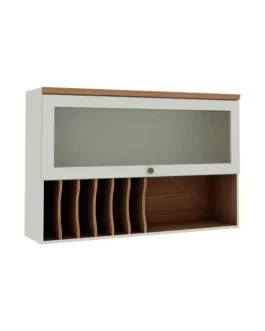 Armário Aéreo Porta Basculante 120cm Cozinha Com Nicho Mdf