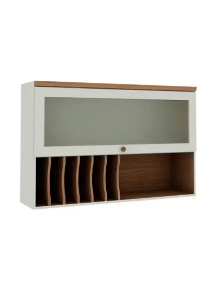 Armário Aéreo Porta Basculante 120cm Cozinha Com Nicho Mdf