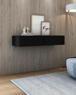 Aparador Quarto Tv Suspenso Com Duas Gavetas Rack Moderno