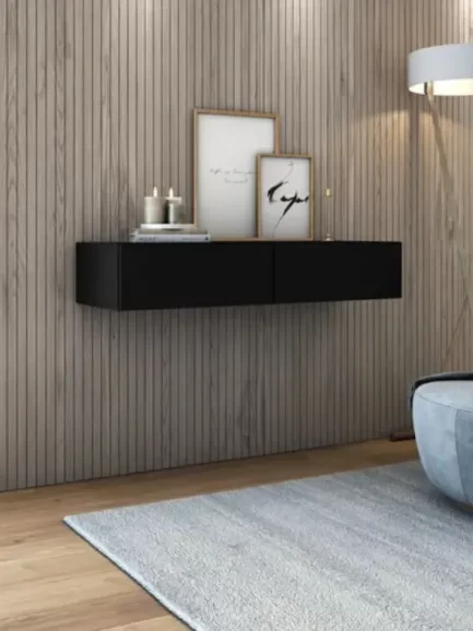 Aparador Quarto Tv Suspenso Com Duas Gavetas Rack Moderno