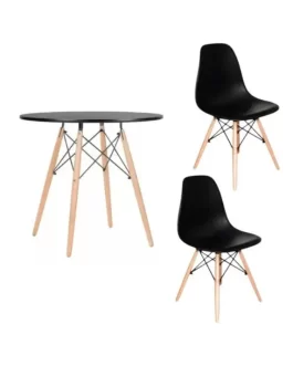 Mesa Jantar Redonda 70cm Eiffel Charles Eames Com 2 Cadeiras