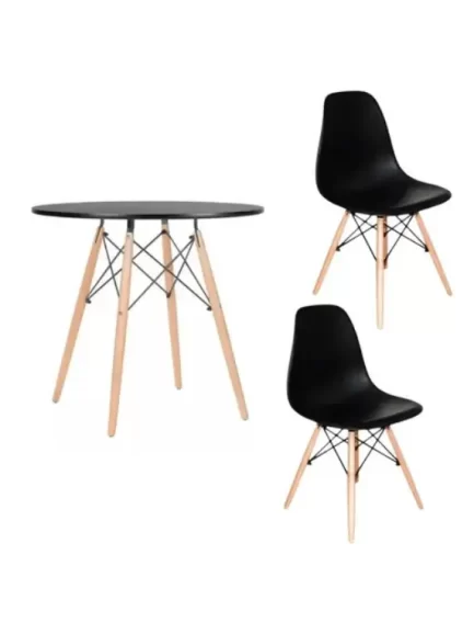 Mesa Jantar Redonda 70cm Eiffel Charles Eames Com 2 Cadeiras