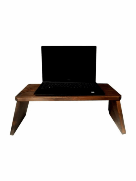 Suporte Laptop Madeira Maciça Vintage Industrial Compacta Dobrável